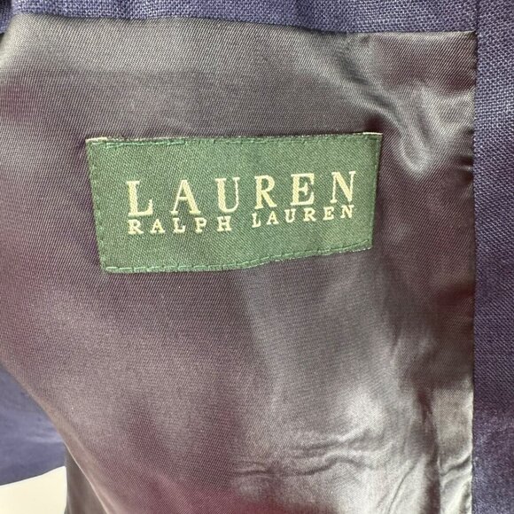 Lauren Ralph Lauren Mens Navy Blue Blazer Size 44L Single-Breasted Classic Fit - Picture 6 of 8